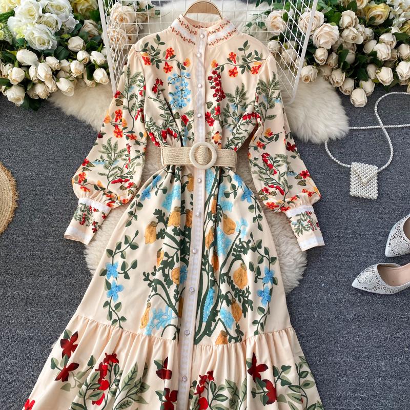 Blossom Elegance Floral Vintage Dress