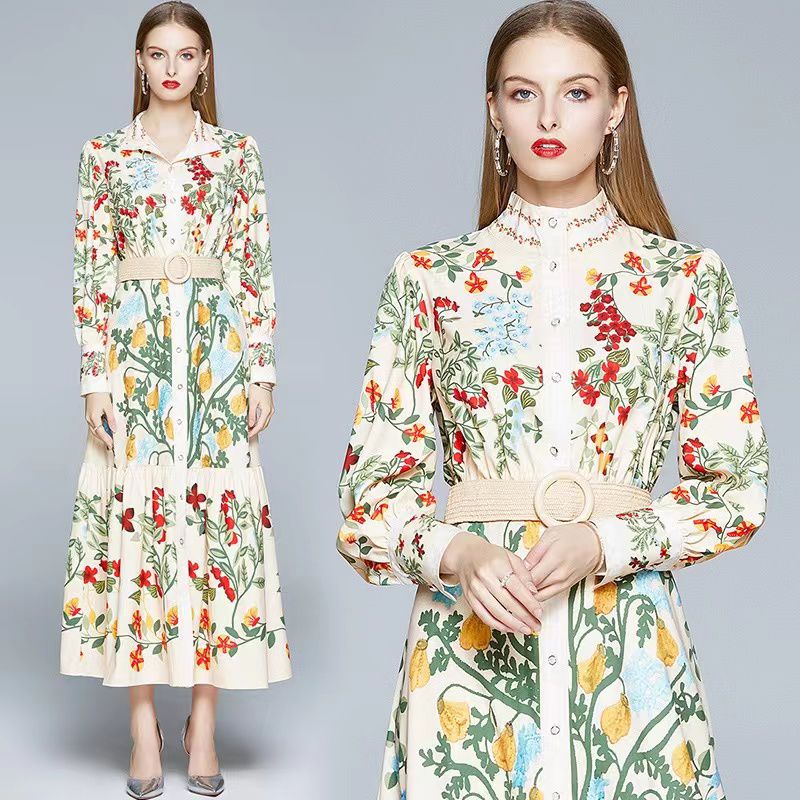 Blossom Elegance Floral Vintage Dress