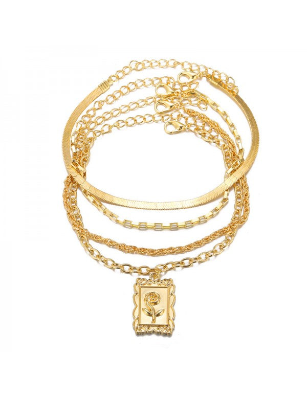 Jewellery for Women Gold Plated Layered Anklet