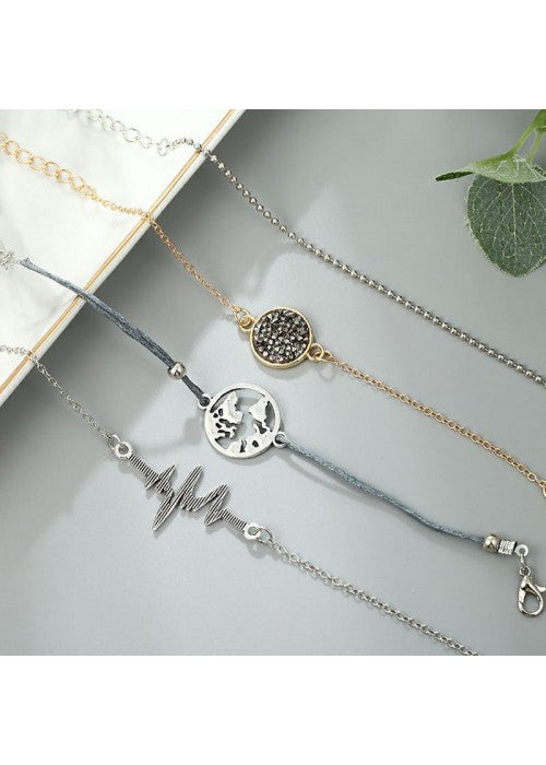 Stylish Globe and Heart Beat Multi Design Splendid Bracelet For Women/Girls