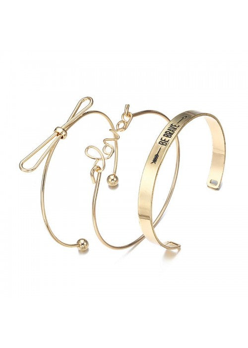 Mesmerizing Romantic Love & Note Design Brilliant Cuff Bracelet For Women/Girls