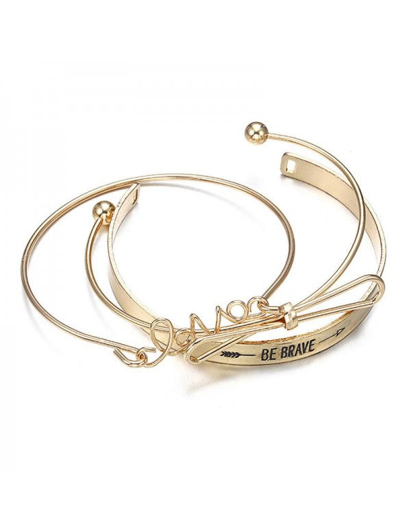 Mesmerizing Romantic Love & Note Design Brilliant Cuff Bracelet For Women/Girls