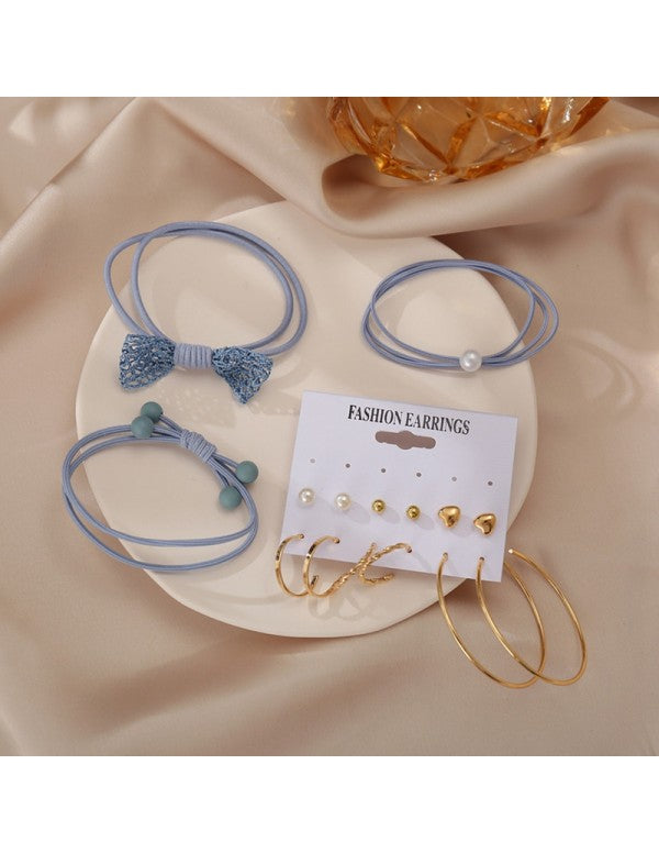 Mesmerizing Gold Plated Earrings with Hair Band for Women/Girls