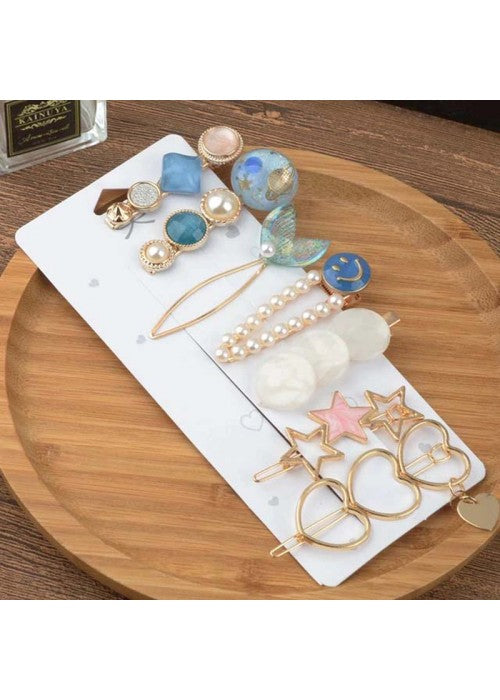 Heart Pearl & AD Hair Clips Jewellery For Women