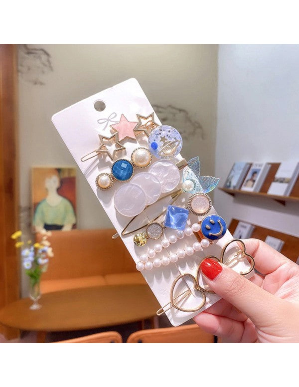 Heart Pearl & AD Hair Clips Jewellery For Women