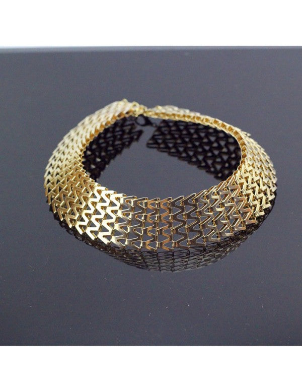 Delicate Design Multi Layered Gold Plated Plushy Necklace