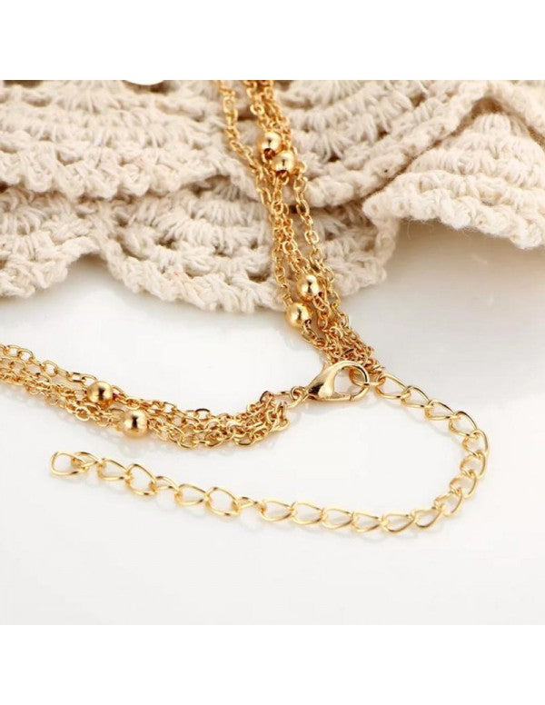 Moon Triple Layered Fashion Necklace for Women/Girls