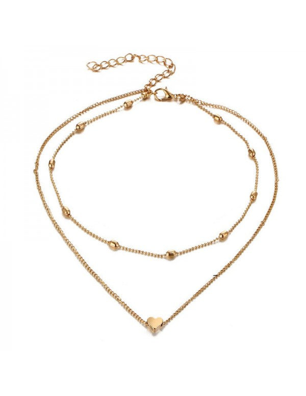 Elegant Heart Inspired Double Layered Fascinating Necklace for Women/Girls