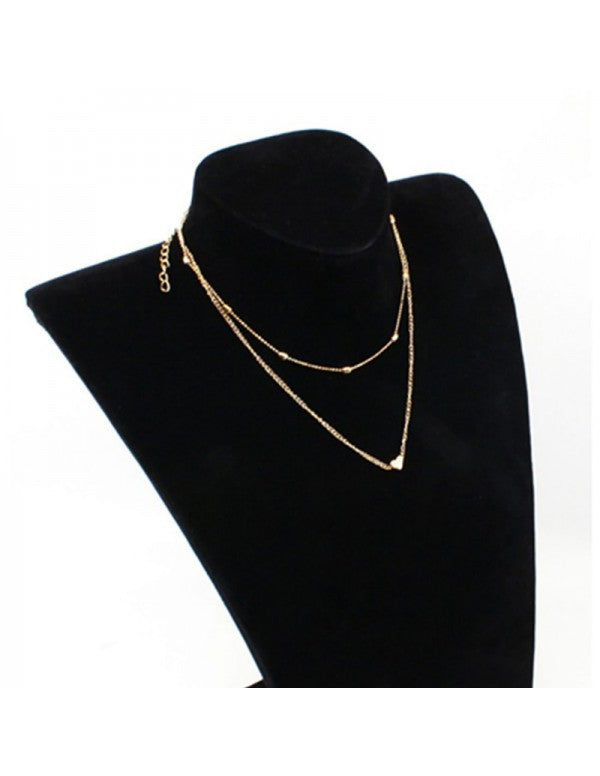 Elegant Heart Inspired Double Layered Fascinating Necklace for Women/Girls