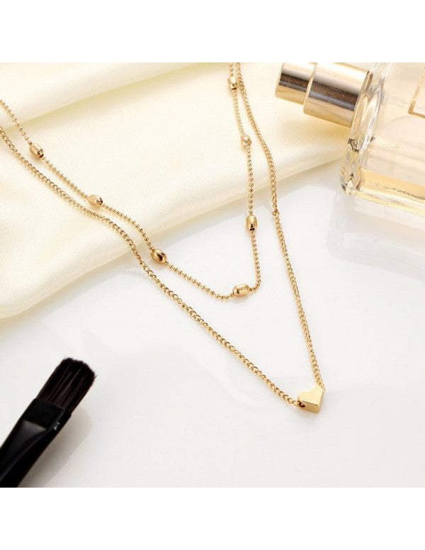 Elegant Heart Inspired Double Layered Fascinating Necklace for Women/Girls