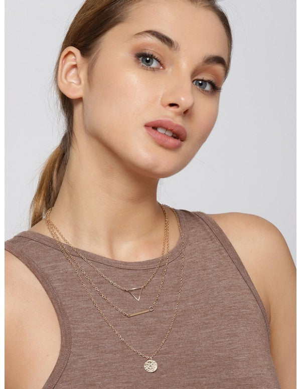 Geometric Multi Layered Ravishing Necklace for Women/Girls