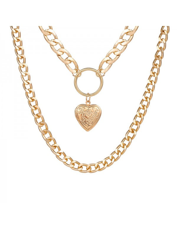 Marvelous Heart Gold Plated Necklace For Women/Girls