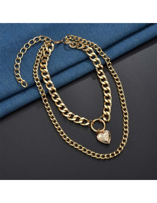 Marvelous Heart Gold Plated Necklace For Women/Girls