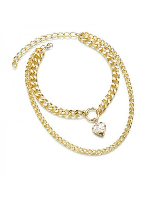 Marvelous Heart Gold Plated Necklace For Women/Girls