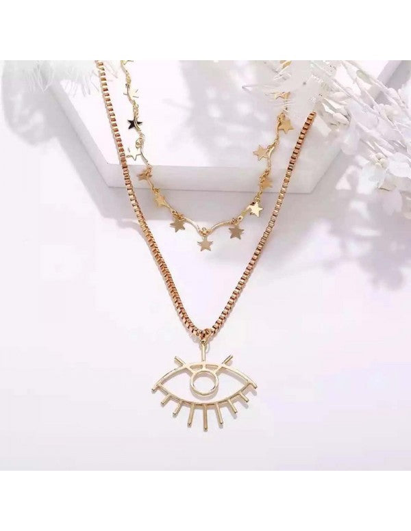 Wonderful Eyes Design Gold Plated Necklace For Women/Girls