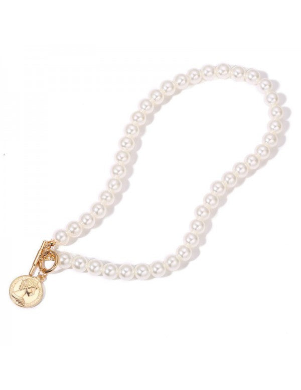 Plushy Pearl Gold Plated Necklace Women/Girls