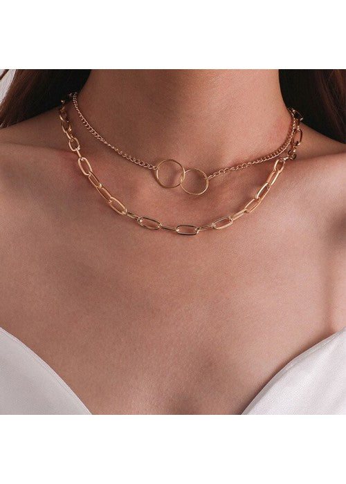 Mesmerizing Cross Ring Lon Chain Gold Plated Necklace For Women/Girls