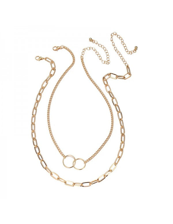 Mesmerizing Cross Ring Lon Chain Gold Plated Necklace For Women/Girls