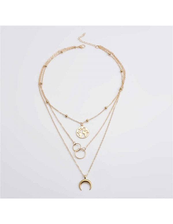 Glitzy Global Cross Ring Design Gold Plated Necklace For Women/Girls