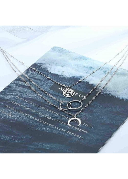 Glitzy Global Cross Ring Design Gold Plated Necklace For Women/Girls