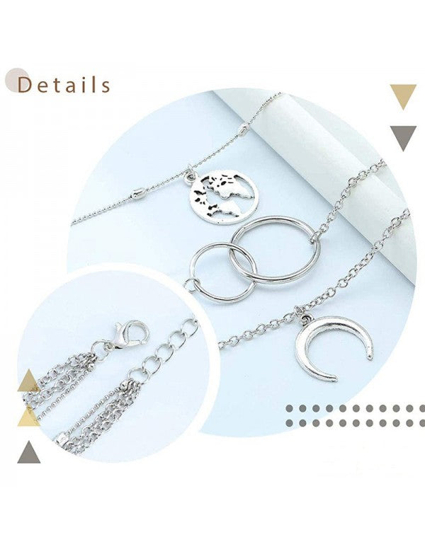 Plushy Global Cross Ring Design Silver Plated Necklace For Women/Girls