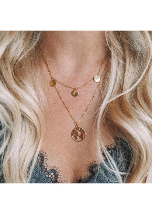 Exquisite Gold Plated Multi Strand Necklace For Women/Girls