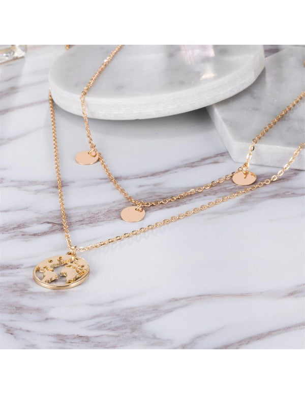 Exquisite Gold Plated Multi Strand Necklace For Women/Girls
