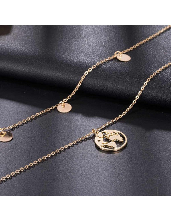 Exquisite Gold Plated Multi Strand Necklace For Women/Girls