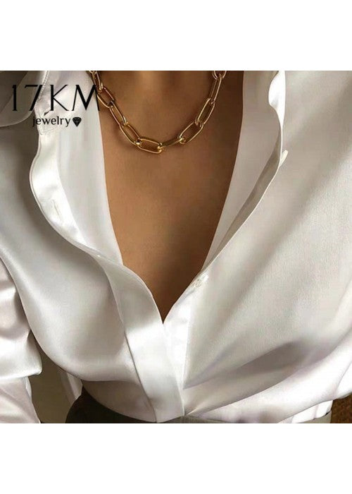 Glitzy Bold Chain Gold Plated Necklace For Women/Girls