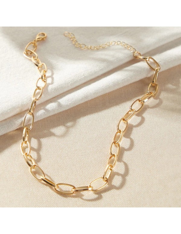 Glitzy Bold Chain Gold Plated Necklace For Women/Girls