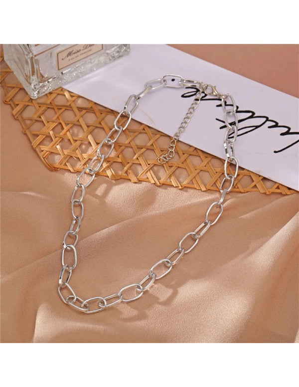 Ravishing Bold Chain Silver Plated Necklace For Women/Girls