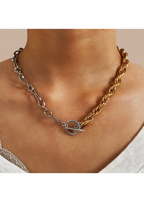 Trendy Dual Plated Chain Necklace For Women/Girls