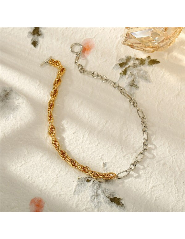 Trendy Dual Plated Chain Necklace For Women/Girls