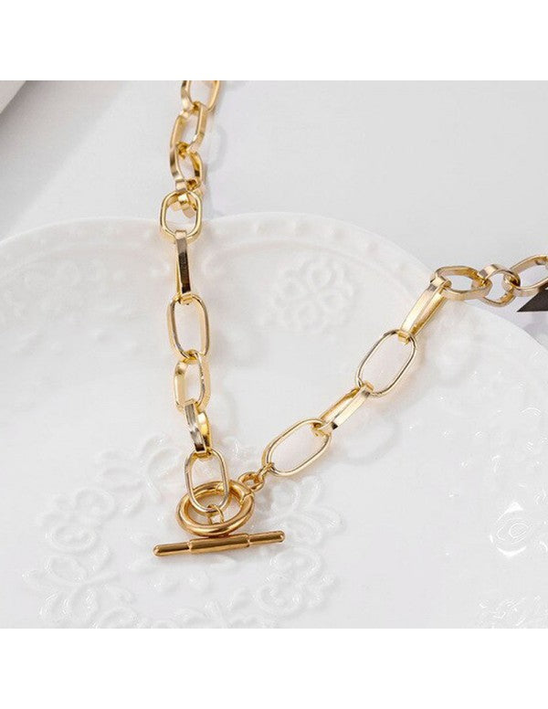 Amazing Lock Bold Gold Plated Necklace For Women/Girls