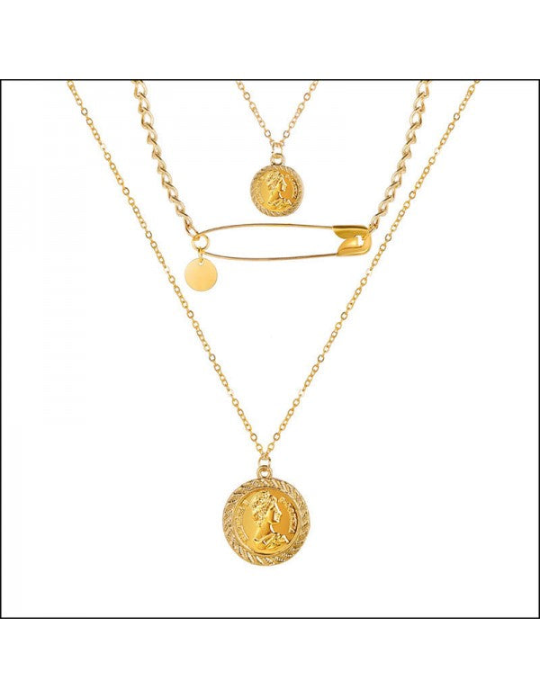 Stylish Gold Plated Multi Strand Necklace For Women/Girls