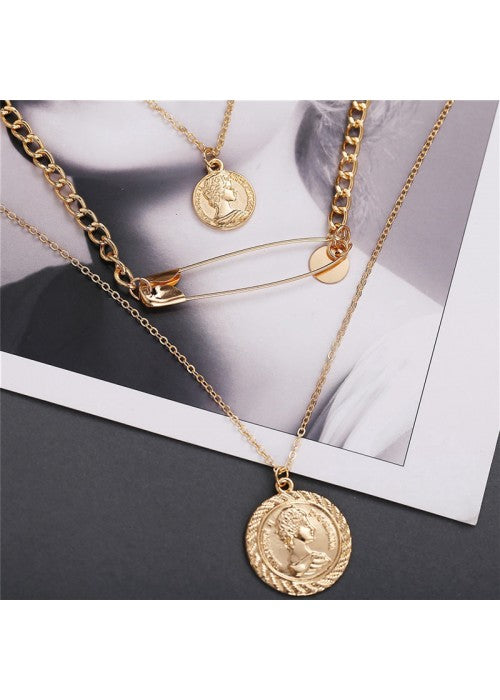 Stylish Gold Plated Multi Strand Necklace For Women/Girls
