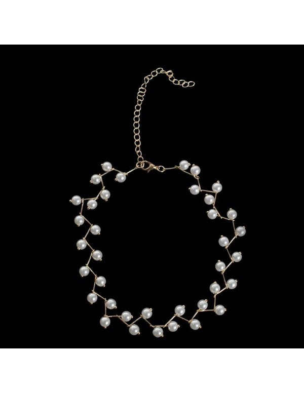 Pearl Single Layer Gold Plated Necklace Jewellery For Women