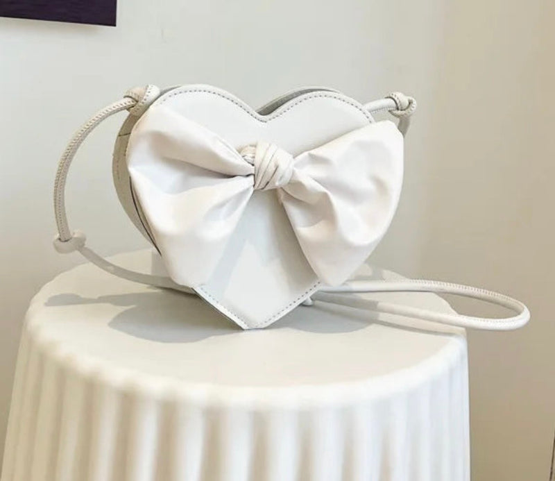 Heart-Shaped Crossbody Bag with Elegant Bow
