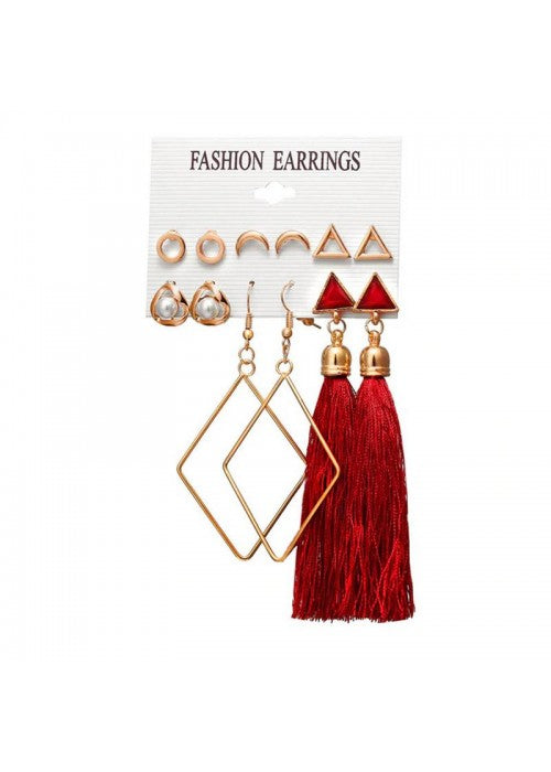 Combo of 6 Pair Gold Plated Earrings