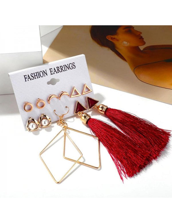 Combo of 6 Pair Gold Plated Earrings