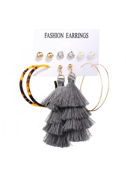 Exclusive Gold Plated Set of 6 Stud & Drop Earrings