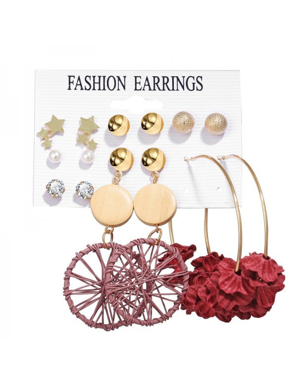 Wonderful Pearl & AD Multi Designs Gold Plated 7 Pair of Earrings For Women/Girls