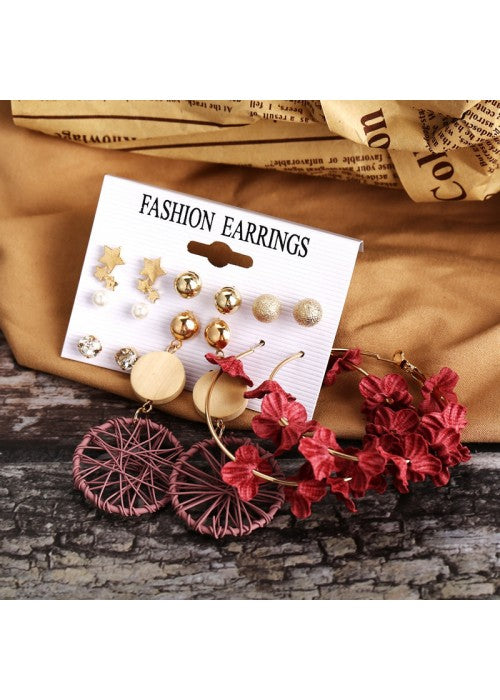 Wonderful Pearl & AD Multi Designs Gold Plated 7 Pair of Earrings For Women/Girls