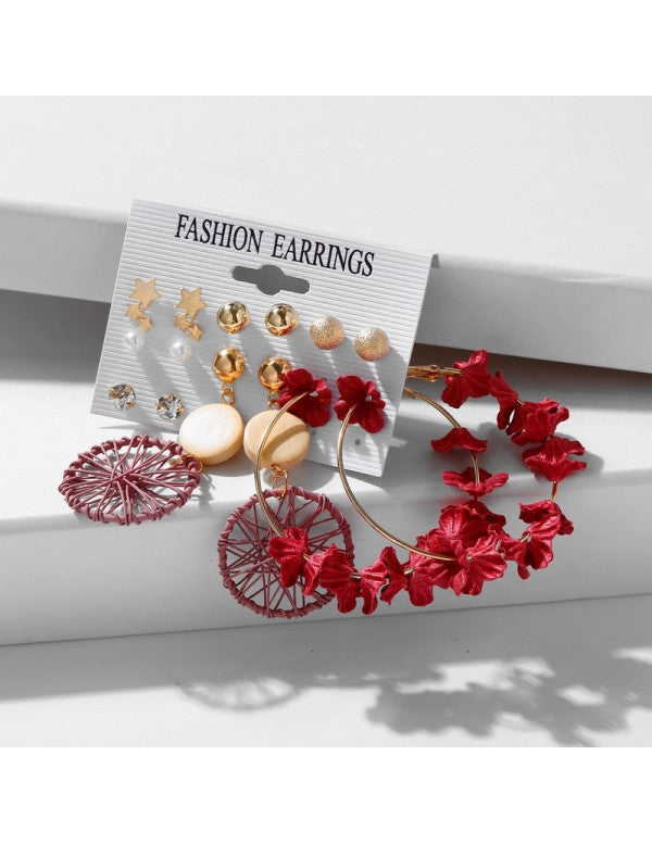 Wonderful Pearl & AD Multi Designs Gold Plated 7 Pair of Earrings For Women/Girls