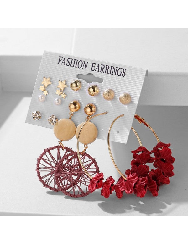 Wonderful Pearl & AD Multi Designs Gold Plated 7 Pair of Earrings For Women/Girls