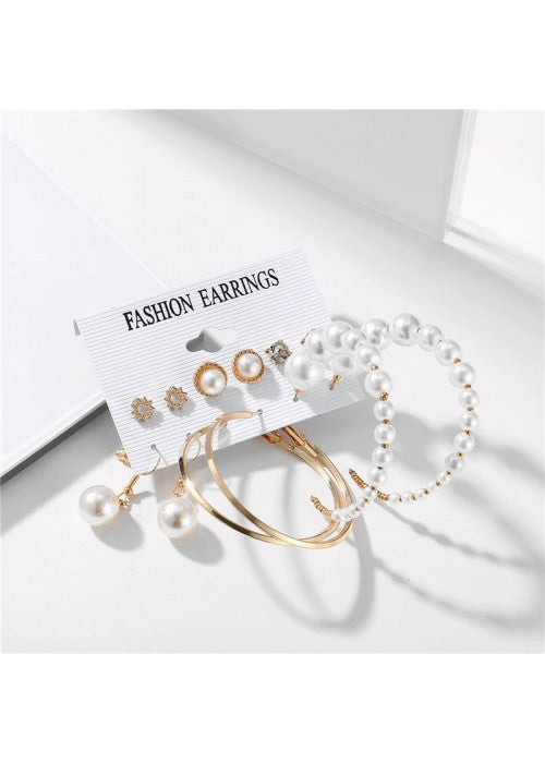 Jewellery For Women Gold Plated Gold Toned Pearl Earrings Combo Set