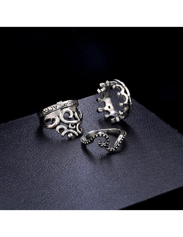 Combo of 16 Silver Plated Mixed Sized Rings