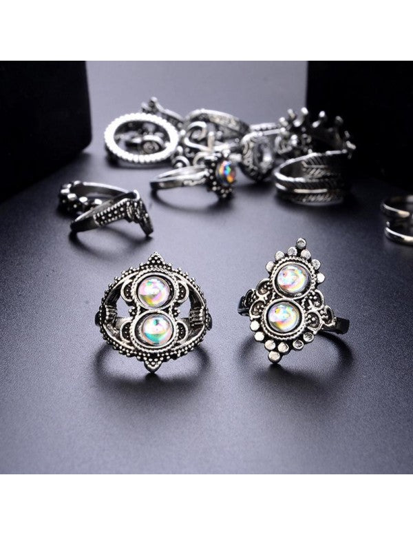 Combo of 16 Silver Plated Mixed Sized Rings