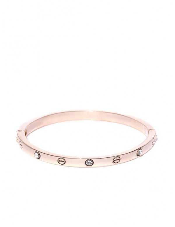Gold-Plated Handcrafted Bangle-Style Bracelet
