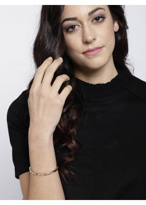 Gold-Plated Handcrafted Bangle-Style Bracelet